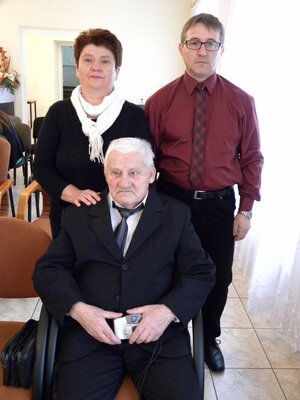 Piotr Gaszewski z zięciem Wernerem i synową Lidią 